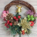 ◇399　🎄冬のリース⛄️（中サイズ・約17㎝）※１点物