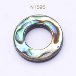 N1595   3個  アバロンシェルビーズ フープ 18mm   3×【1ヶ】 