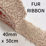 【ファー】【BEIGE】ファーリボン【A1025】