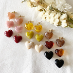 ❤️💛🤎ヴィンテージ　ハート　３連　ピアス/イヤリング