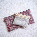 Ｔさまご予約品　LIBERTY　Nellie　レッド　中布内ポケットカードポケット付き通帳ポーチ　/　Meadow Tails　パステル系　wファスクリポケminiポーチ