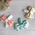 リボン柄⭐︎なふだちゃん⭐︎名札クリップ