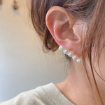  【再販】人気 パール イヤリング ピアス 多部ちゃん風 ５連 国産樹脂 5mmパール