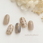 [秋冬人気のレオパードネイル♡ ＃ミラーアクセサリー#ネイルチップ#ジェルネイル#シェル＃ニュアンス＃大人可愛い