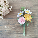 ブローチ　～秋桜＆薔薇〜