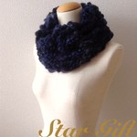 【M様オーダー品】モコモコスヌード【ネイビー系】