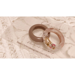 Chiiis thin ring set :  smoky pink A𓂃𓈒𓏸  / クリアリング