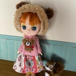 ミディブライス★ピンクくまニットセット★くま太郎