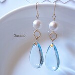 星と月の雫 ピアス/イヤリング [金具変更可能]