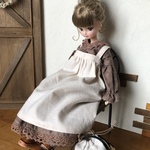 リカちゃん服＊重ねエプロンワンピース・オフホワイト