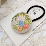 素敵なお花の刺繍 ②ヘアゴム