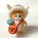 ハロウィン🎃猫置物⑥  羊毛フェルト