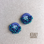 ピアス／イヤリング ⚪︎◯bubbles⚪︎*.blue green  ビーズ刺繍 