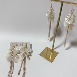 貝殻×パールのピアス/イヤリング