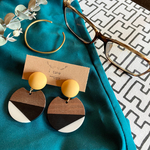 マスタード×大ぶりウッドチャーム♢earring or pierce