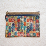 ◇◆Special Price◆◇★LIBERTY　Ian Rhodes イアン・ローズ　イエロー&ブルーグリーン　wファスナーポーチ　size：26×19cm