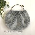 SALE 再販　リバティ*　フォックス　エコファー　グレー　ストロベリーシーフ　　フェイクファー