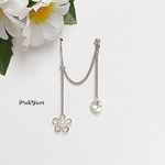 再販★シンプルな花の2ホールピアス/ノンホールピアス/イヤーカフ