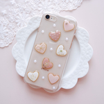 【全機種対応】ランダムハート♡.*･ﾟスマホケース ピンクベージュ