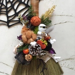 ハロウィンリース♪　HAPPYほうきリース　ハロウィンスワッグ　⑩
