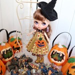 ハロウィンにもいいね！＊ワンピース＆エプロン５点セット＊0911-1＊ブライスアウトフィット＊
