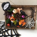 【お値下げ】2020 ハロウィンアレンジ♪　ジャックオランタン★ スタンドアレンジ ゴールドver.