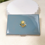 dryflower 名刺入れ blue ＆ silver/ドライフラワー レジン
