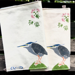 ササゴイとネムの花ブックカバー
