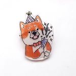 パーティー柴犬ブローチ(L)