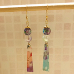 和風イメージ　ピアス　イヤリング　ハンドメイド　和柄　トンボ玉