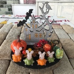 ガラスのハロウィンオブジェ(うさかぼちゃ)e