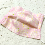 子供用マスク　サークルフラワー　ピンク　小学生サイズ