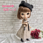 羊毛フェルト　小さなテディベア(こげ茶)ブライスアウトフィット