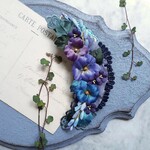 【再販不可】布花 ヴィオラの三日月バレッタ