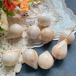 【6pcs】ミルクティー❤︎マーブルドロップビーズ
