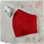 ＊新色＊リネンマスク＊レッド＊フィルターポケット（オプション）