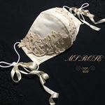 MS.L ily❤︎シルクリボン❤︎ユリのレースにパールをあしらいました。抗菌抗ウイルス加工生地使用❤︎l