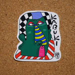 中くらいのステッカー『KABUKI 格子と縞』