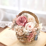 プリザーブドフラワー＊プリザーブドフラワー アレンジ＊ナチュレクラウドピンク籠アレンジ＊結婚祝い＊お誕生日＊フラワーアレンジメント＊フラワーギフト
