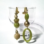 Green Green Asymmetric Earrings