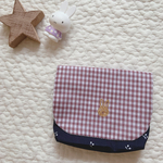 移動ポケット  さくらんぼ柄 女の子 ギンガムチェック あずきミルクアイロンシール うさぎ