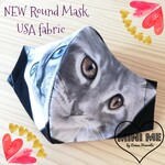 U.S.A.輸入生地♡超立体♡美人見え♡NEWラウンド型マスク♡送料無料♪カラーアイズキャット柄再販7♡
