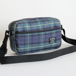 受注製作　ブラックウォッチ　イエローライン柄プリント生地　シンプルショルダーバッグ♪　Fm2 Lab.