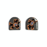 bonny flowers stud グレー花柄ピアス/イヤリング(アレルギー対応)