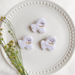 もこもこビションフリーゼの刺繍ブローチ