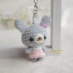 miya23様用リクエスト品＊あみぐるみストラップ＊グレーのうさぎちゃん