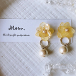 ボタニカルな紫陽花ピアス（２way）