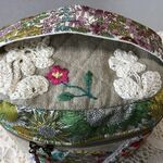 リバティプリント　刺繍　クロッシェ編み　パニティケース　裁縫箱　裁縫セット　ハンドメイド