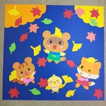 落ち葉の森で遊ぼう 保育園･幼稚園･児童館などの壁面飾り