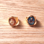 9/12 20:00〜<ブルー>pearl & flower oval ring